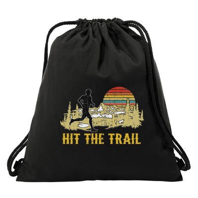 Trail Running Hit The Trail Runner Ultramarathon Running Drawstring Bag