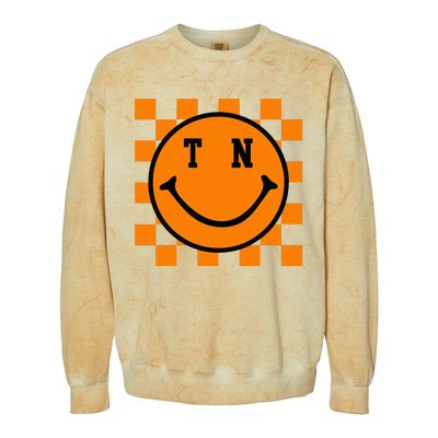 Tennessee Retro Happy Checkerboard Colorblast Crewneck Sweatshirt