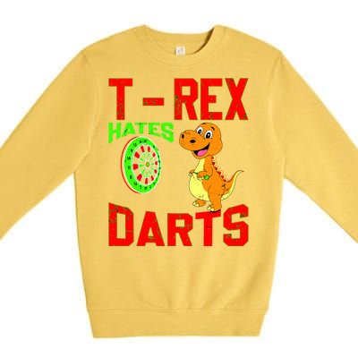 T Rex Hates Darts Premium Crewneck Sweatshirt