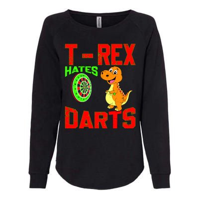 T Rex Hates Darts Womens California Wash Sweatshirt