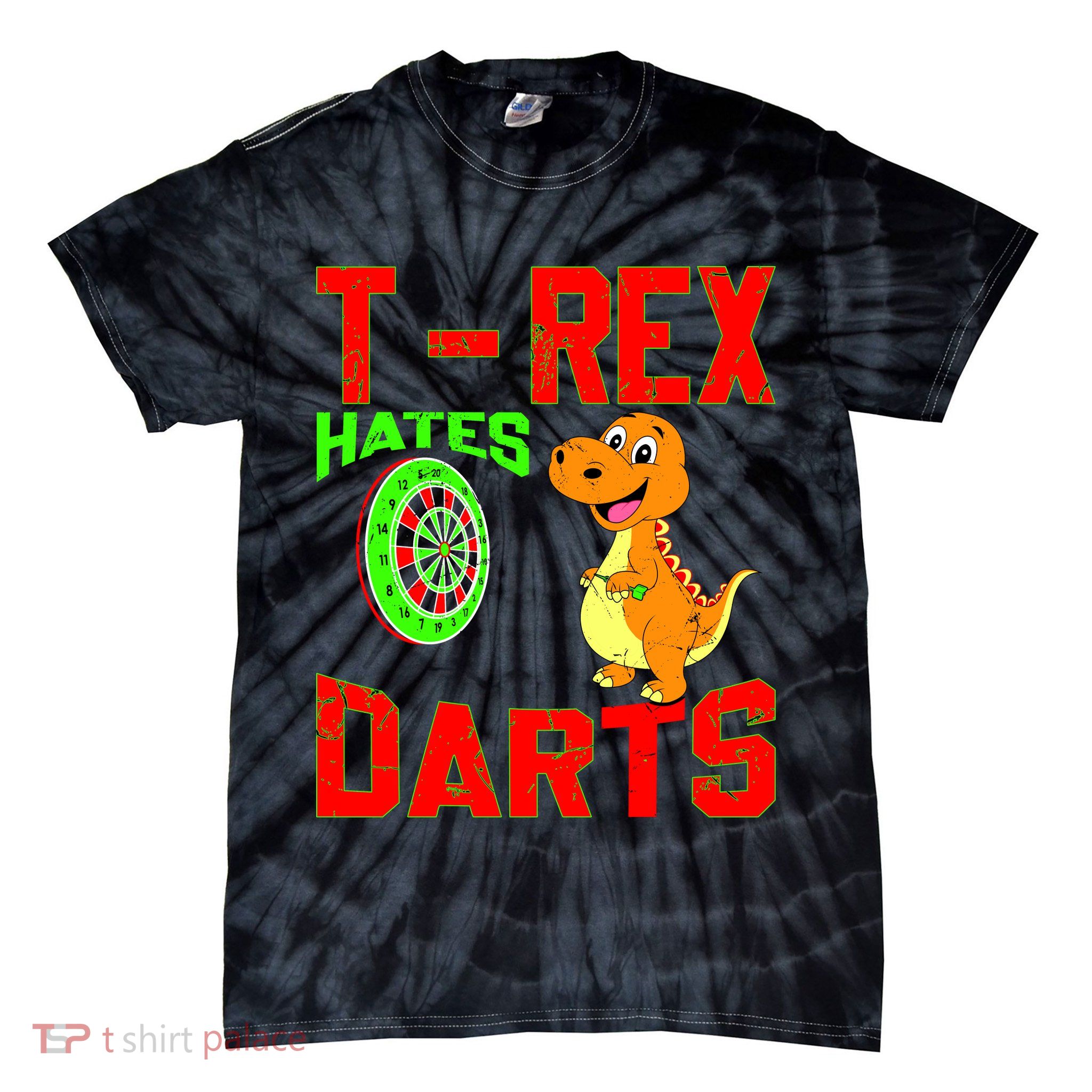 T Rex Hates Darts Tie-Dye T-Shirt