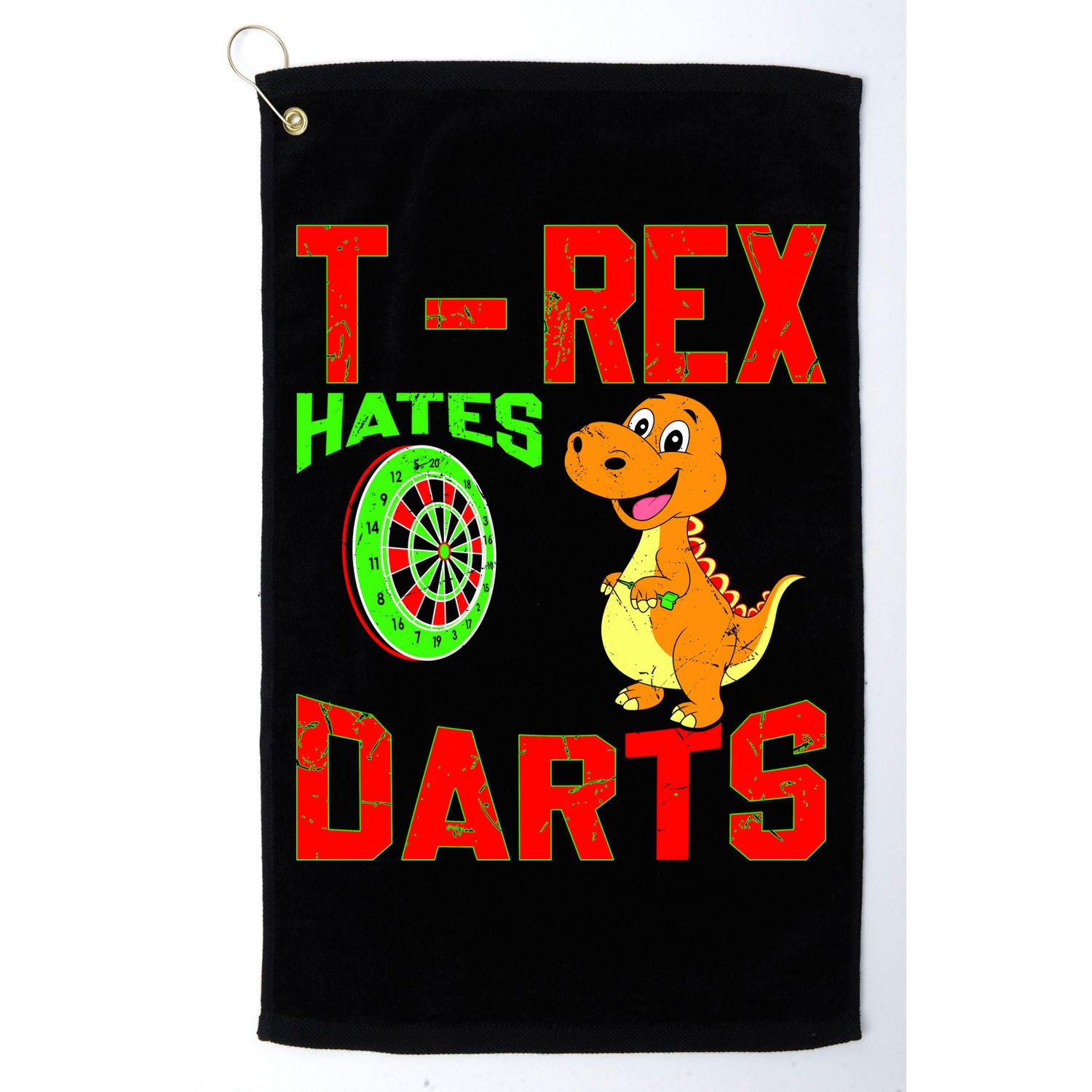 T Rex Hates Darts Golf Towel