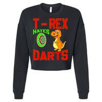 T Rex Hates Darts Cropped Pullover Crew