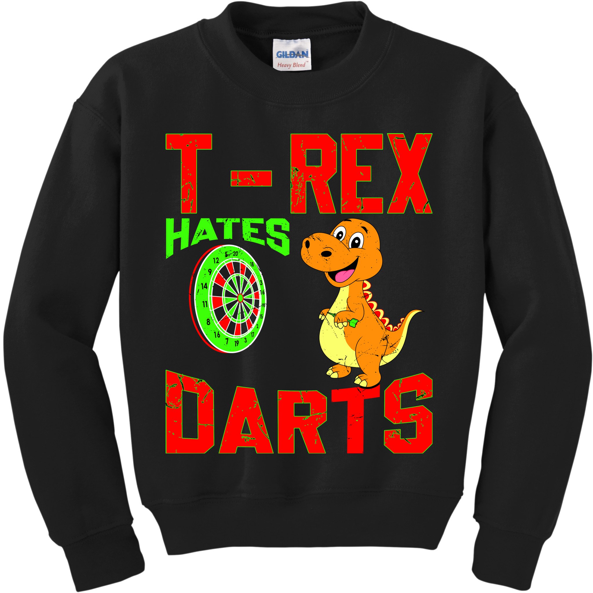 T Rex Hates Darts Kids Sweatshirt