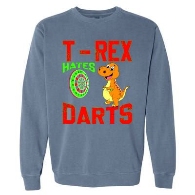 T Rex Hates Darts Garment-Dyed Sweatshirt