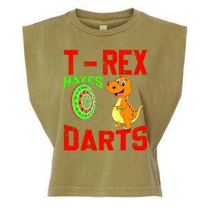 T Rex Hates Darts Garment-Dyed Women's Muscle Tee