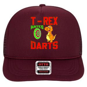 T Rex Hates Darts High Crown Mesh Back Trucker Hat