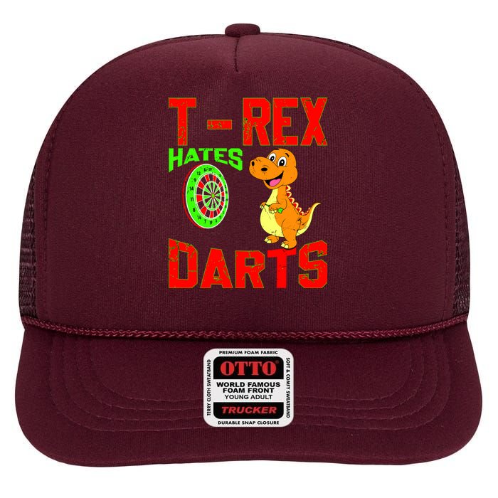 T Rex Hates Darts High Crown Mesh Back Trucker Hat