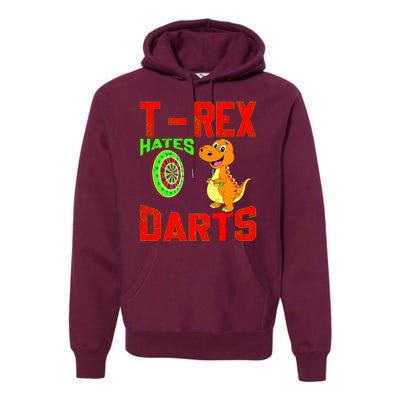 T Rex Hates Darts Premium Hoodie