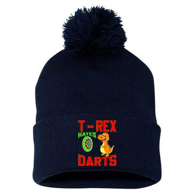 T Rex Hates Darts Pom Pom 12in Knit Beanie