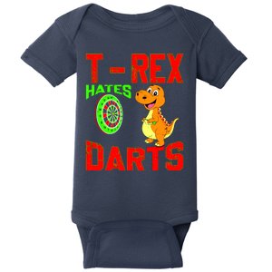 T Rex Hates Darts Baby Bodysuit