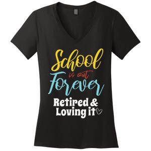 Teacher Retirement Humorous Quote Passionate Retire Educator Women's V-Neck T-Shirt