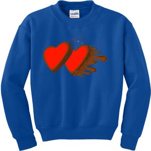 Two Red Hearts Valentine's Day Celebration Chocolate Lover Gift Kids Sweatshirt