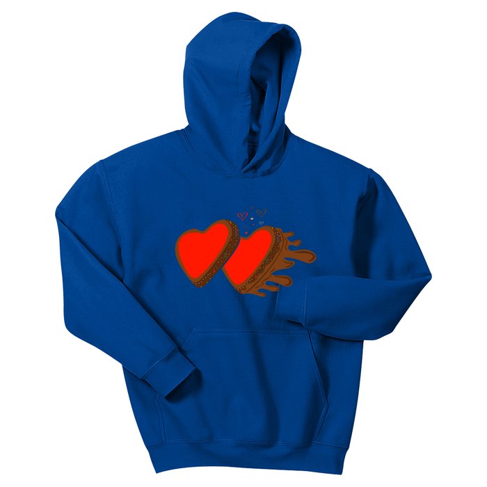 Two Red Hearts Valentine's Day Celebration Chocolate Lover Gift Kids Hoodie