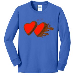 Two Red Hearts Valentine's Day Celebration Chocolate Lover Gift Kids Long Sleeve Shirt