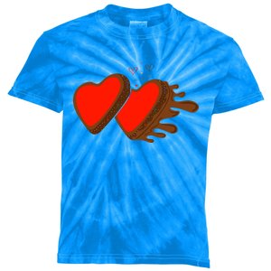 Two Red Hearts Valentine's Day Celebration Chocolate Lover Gift Kids Tie-Dye T-Shirt