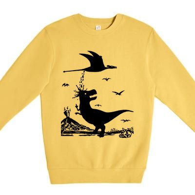 T Rex Hates Pterodactyl Premium Crewneck Sweatshirt