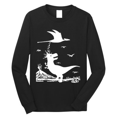 T Rex Hates Pterodactyl Long Sleeve Shirt