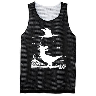 T Rex Hates Pterodactyl Mesh Reversible Basketball Jersey Tank