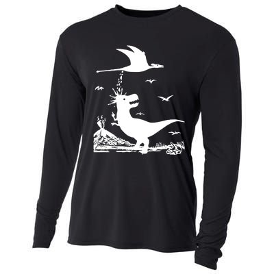 T Rex Hates Pterodactyl Cooling Performance Long Sleeve Crew