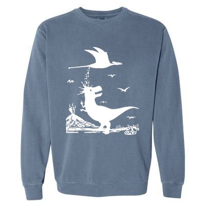 T Rex Hates Pterodactyl Garment-Dyed Sweatshirt