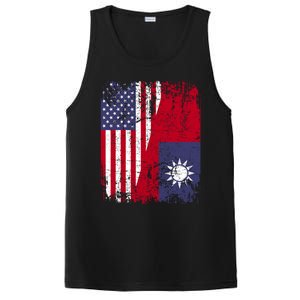 Taiwanese Roots Half American Flag Usa Taiwan Flag Gift PosiCharge Competitor Tank