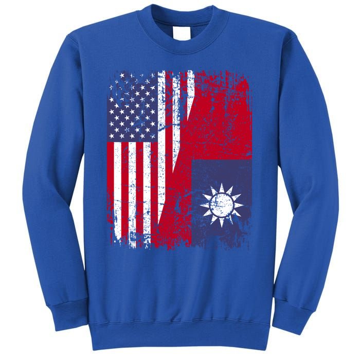 Taiwanese Roots Half American Flag Usa Taiwan Flag Gift Sweatshirt