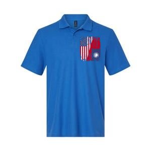 Taiwanese Roots Half American Flag Usa Taiwan Flag Gift Softstyle Adult Sport Polo