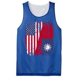 Taiwanese Roots Half American Flag Usa Taiwan Flag Gift Mesh Reversible Basketball Jersey Tank