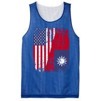 Taiwanese Roots Half American Flag Usa Taiwan Flag Gift Mesh Reversible Basketball Jersey Tank