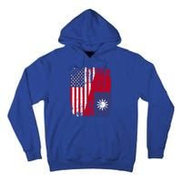 Taiwanese Roots Half American Flag Usa Taiwan Flag Gift Tall Hoodie