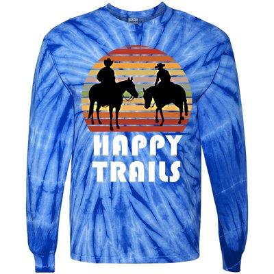 Trail Riding Horse Lover Gift For Cow Cow Gift Tie-Dye Long Sleeve Shirt