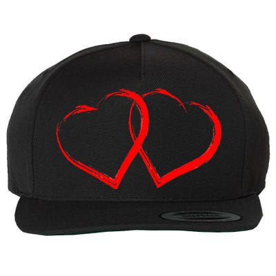 Two Red Hearts Cool Love Heart Valentines Day Wool Snapback Cap