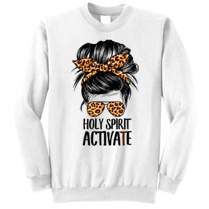 Trendy Religious Holy Spirit Cool Mom Life Leopard Print Sweatshirt