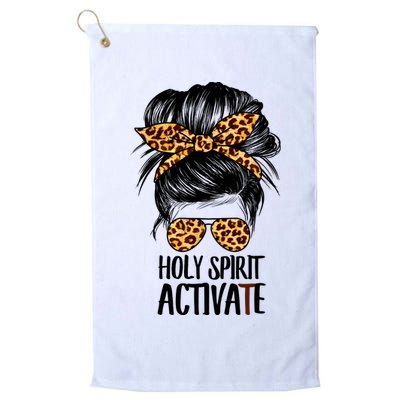Trendy Religious Holy Spirit Cool Mom Life Leopard Print Golf Towel