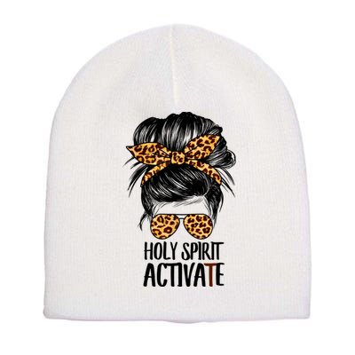Trendy Religious Holy Spirit Cool Mom Life Leopard Print Short Acrylic Beanie