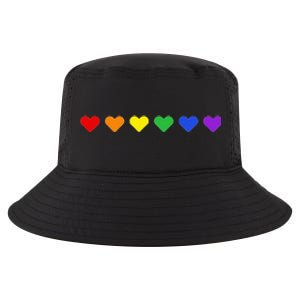 Tiny Rainbow Hearts Subtle Pride Month Flag Cool Comfort Performance Bucket Hat