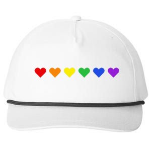 Tiny Rainbow Hearts Subtle Pride Month Flag Snapback Five-Panel Rope Hat