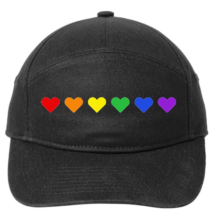 Tiny Rainbow Hearts Subtle Pride Month Flag 7-Panel Snapback Hat