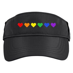 Tiny Rainbow Hearts Subtle Pride Month Flag Adult Drive Performance Visor