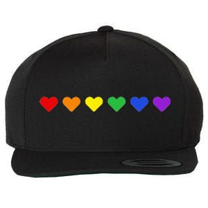 Tiny Rainbow Hearts Subtle Pride Month Flag Wool Snapback Cap