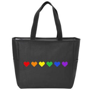 Tiny Rainbow Hearts Subtle Pride Month Flag Zip Tote Bag