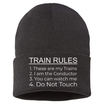 Train Rules Ho O G N Gauge Train Track Sustainable Knit Beanie