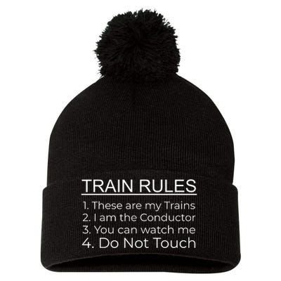 Train Rules Ho O G N Gauge Train Track Pom Pom 12in Knit Beanie