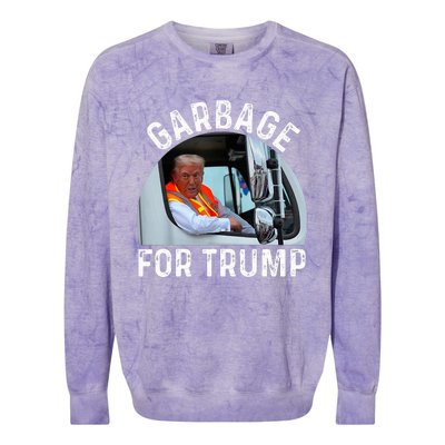 Trump Rides In Garbage Truck S Garbage For Trump Colorblast Crewneck Sweatshirt