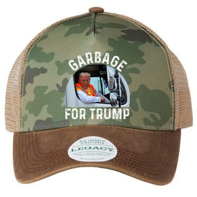 Trump Rides In Garbage Truck S Garbage For Trump Legacy Tie Dye Trucker Hat