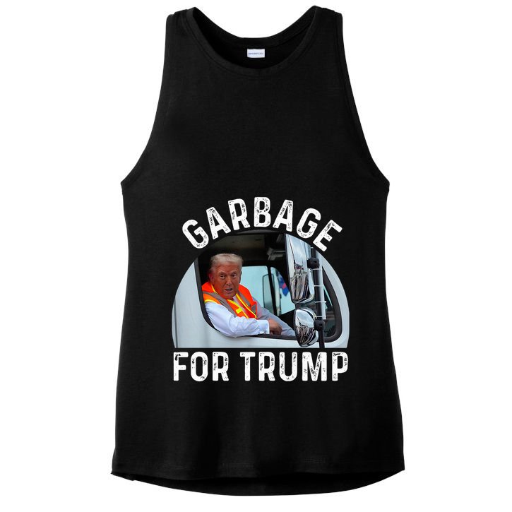 Trump Rides In Garbage Truck S Garbage For Trump Ladies PosiCharge Tri-Blend Wicking Tank