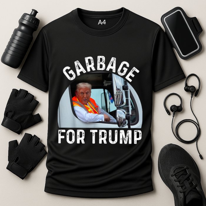 Trump Rides In Garbage Truck S Garbage For Trump Cooling Performance Crew T-Shirt