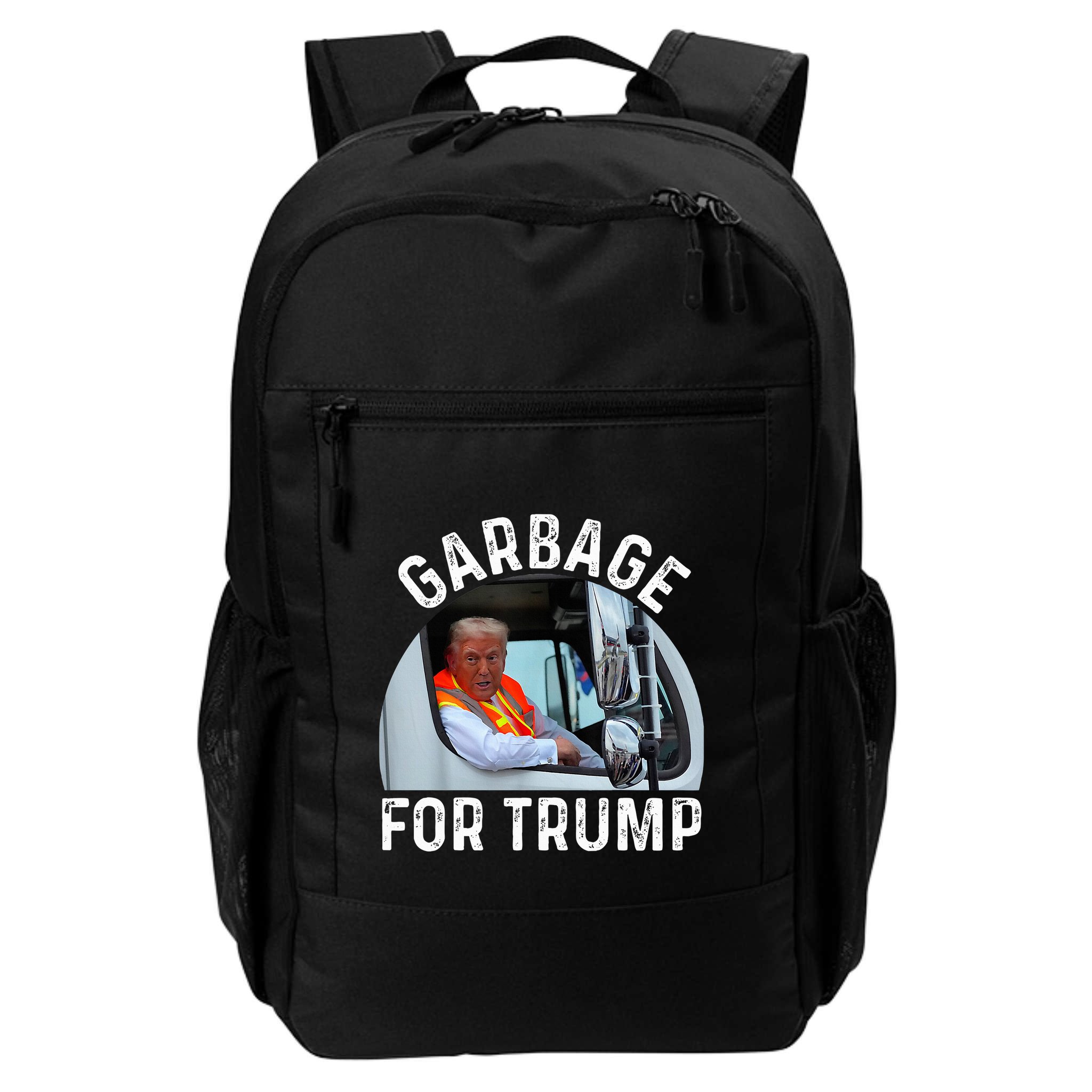 Trump Rides In Garbage Truck S Garbage For Trump Backpack