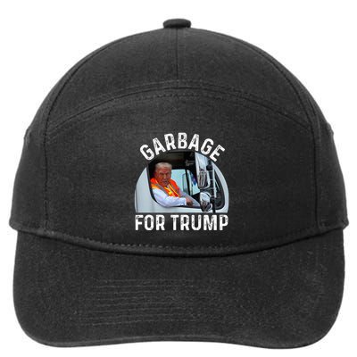Trump Rides In Garbage Truck S Garbage For Trump 7-Panel Snapback Hat
